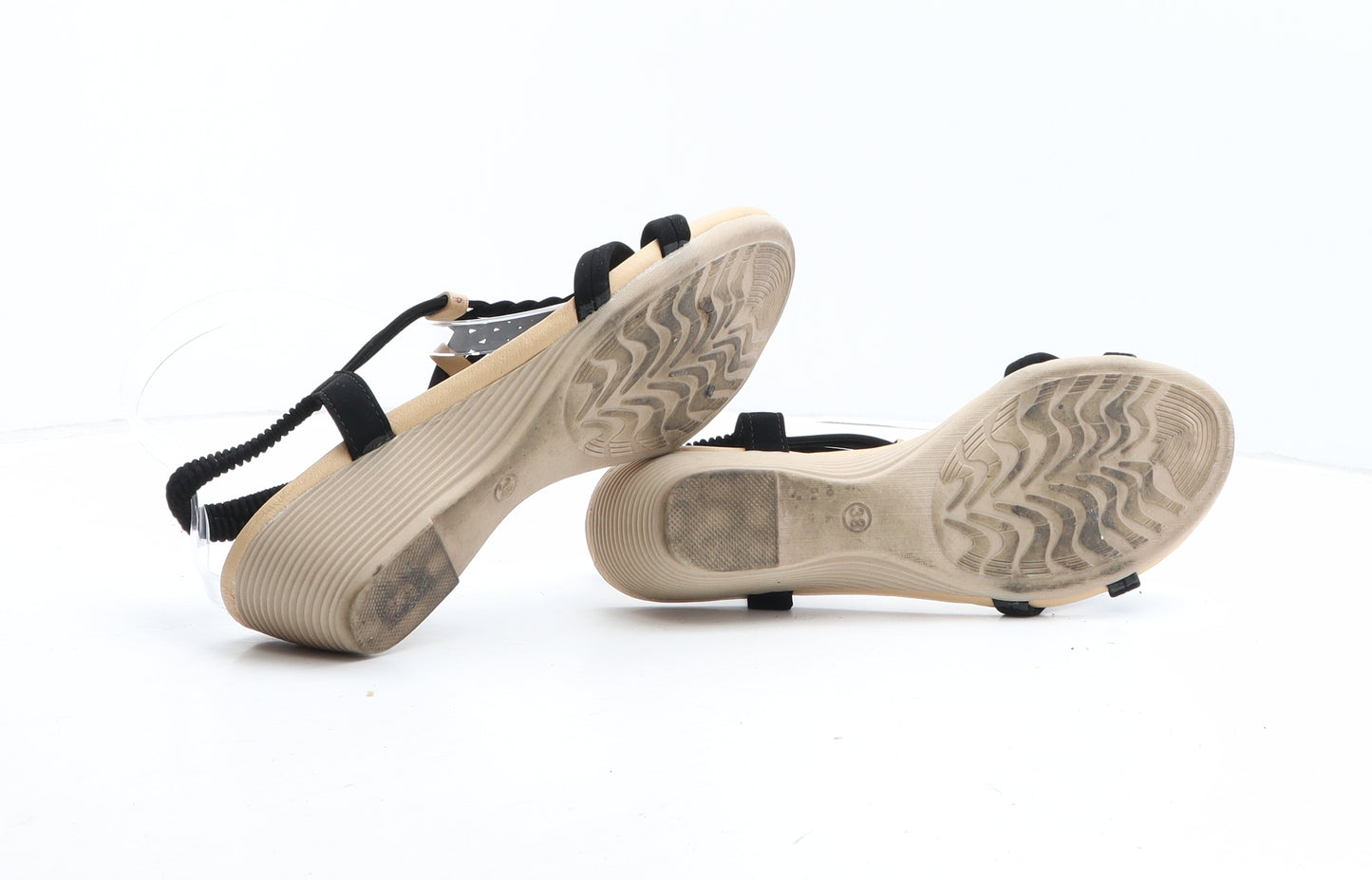 Preworn Womens Black Synthetic Slingback Heel UK