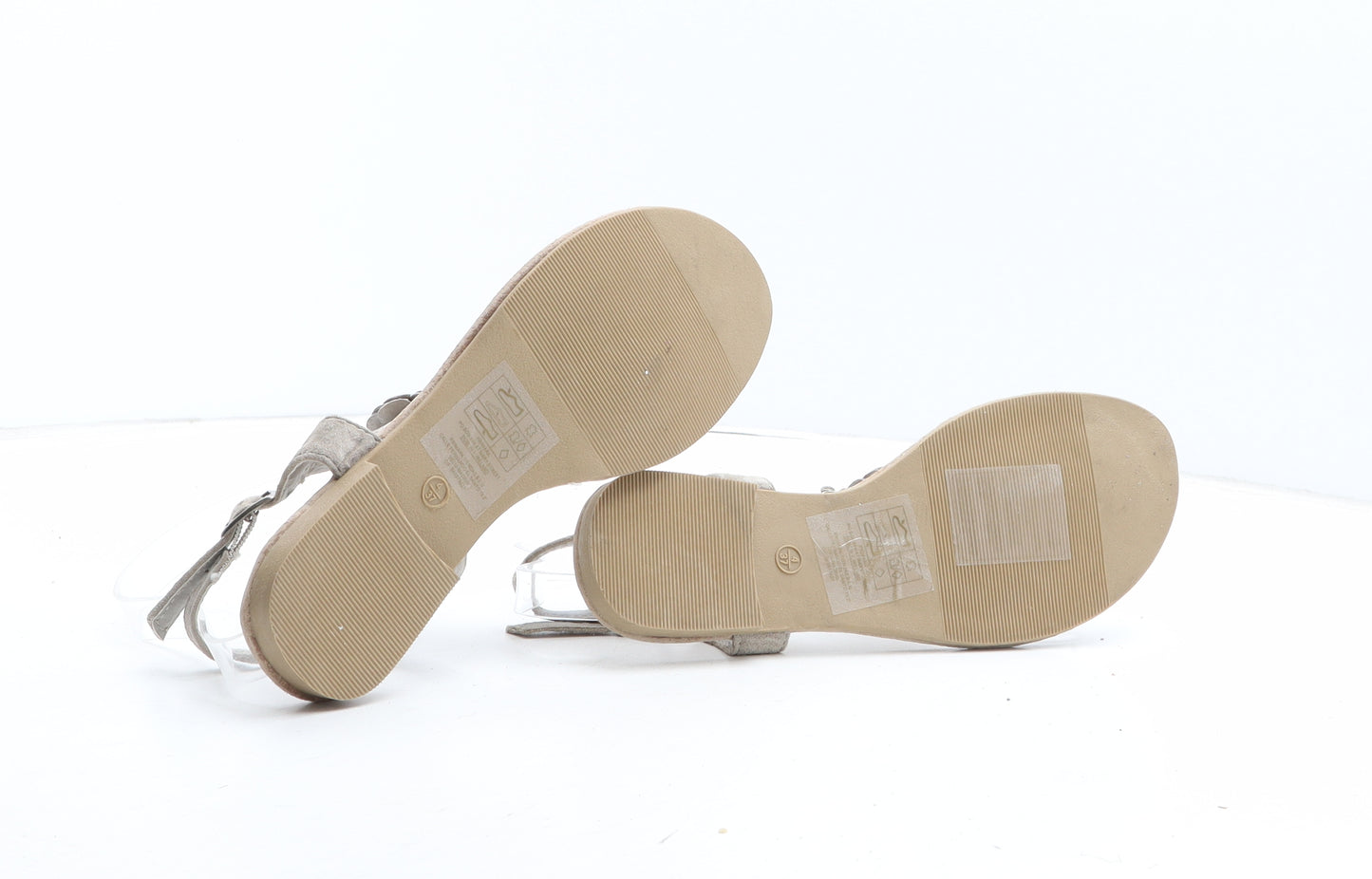 Atmosphere Womens Brown Floral Leather Thong Sandal UK