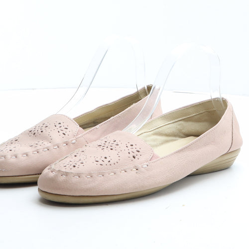 Preworn Womens Pink Geometric Synthetic Slip On Casual UK