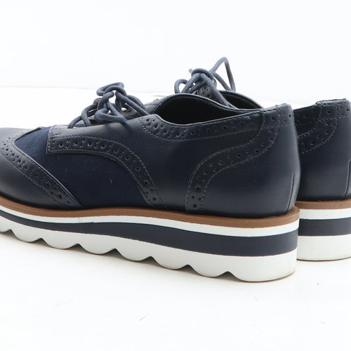 TU Womens Blue Synthetic Oxford Casual UK - Brogue Style