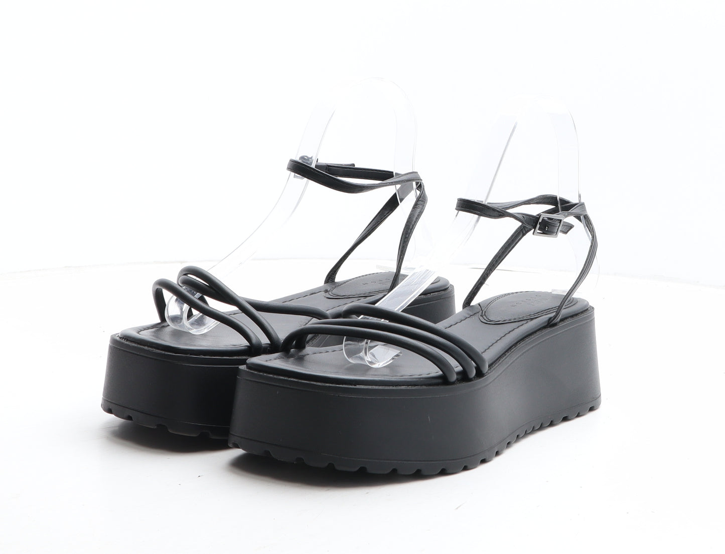 ASOS Womens Black Synthetic Strappy Sandal UK