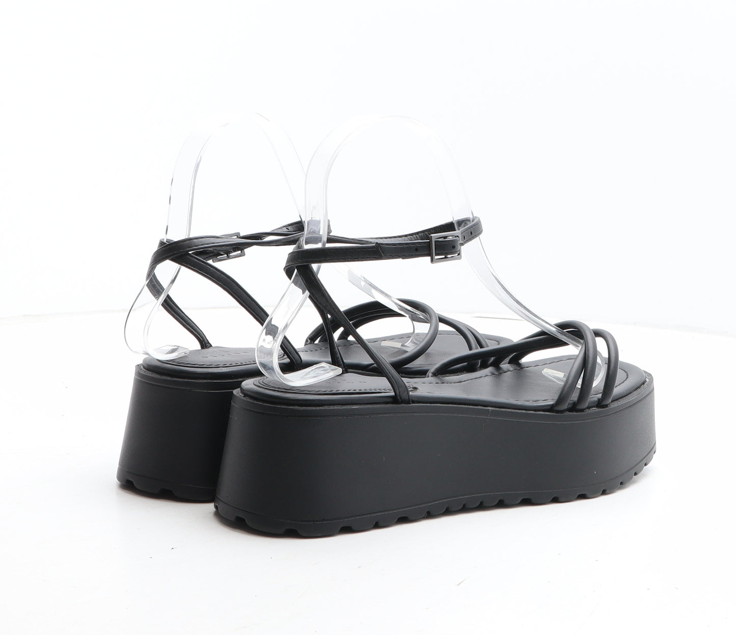 ASOS Womens Black Synthetic Strappy Sandal UK