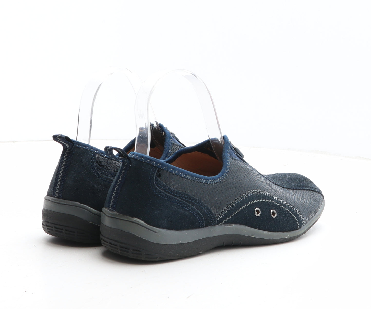Foot Therapt Womens Blue Geometric Fabric Slip On Casual UK