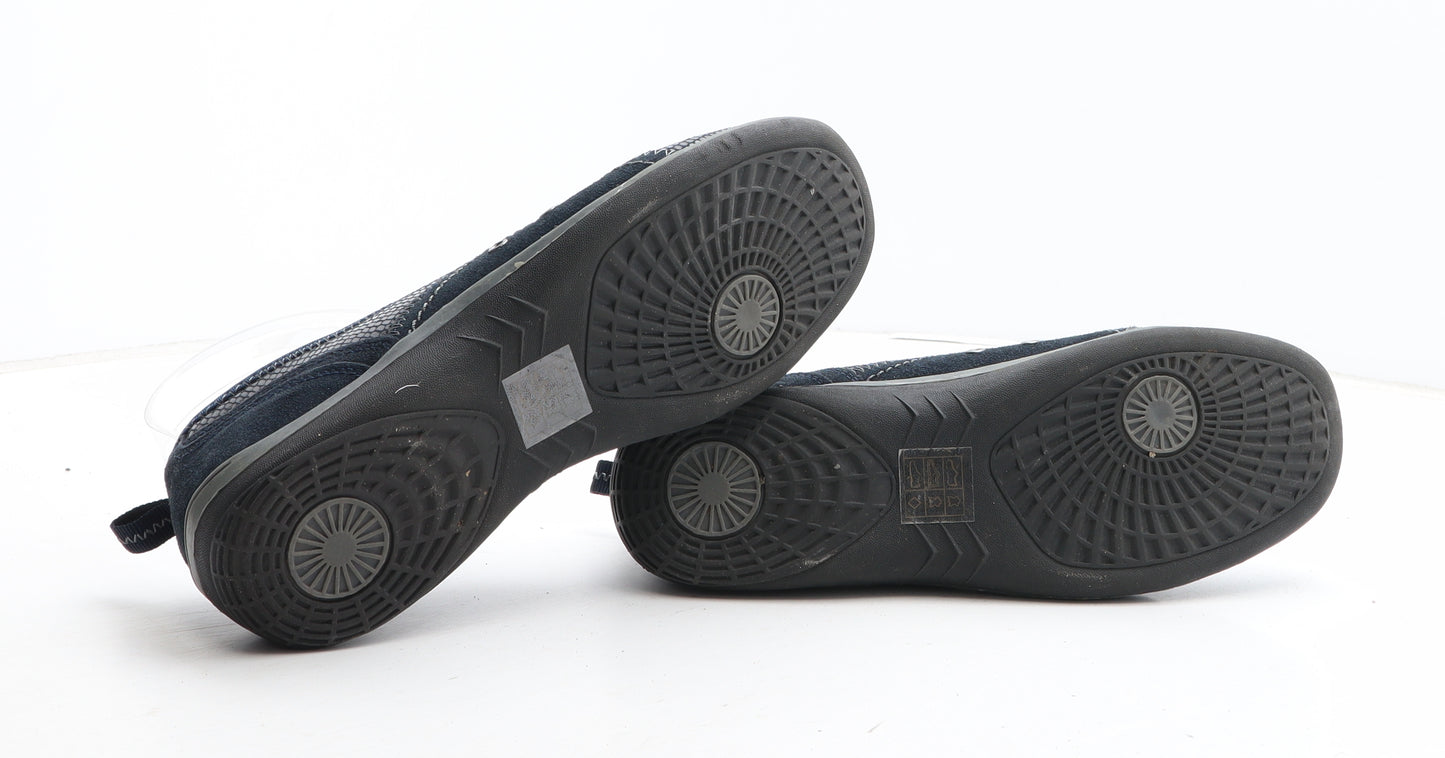 Foot Therapt Womens Blue Geometric Fabric Slip On Casual UK