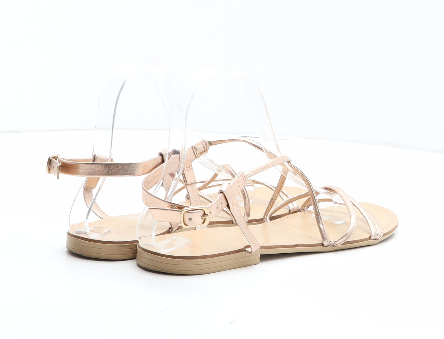 TU Womens Gold Synthetic Strappy Sandal UK