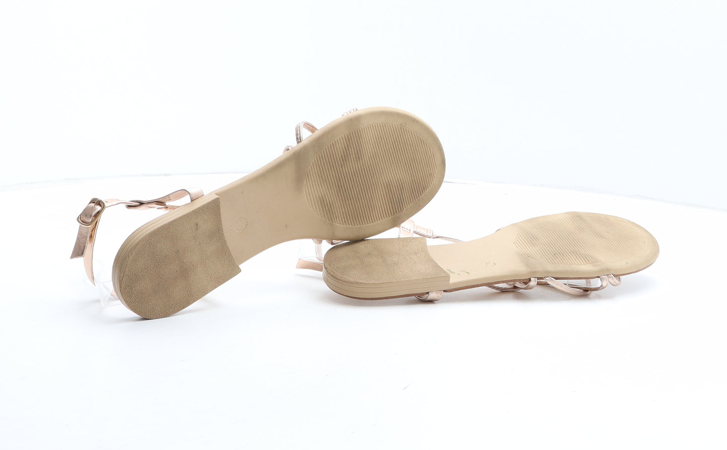 TU Womens Gold Synthetic Strappy Sandal UK