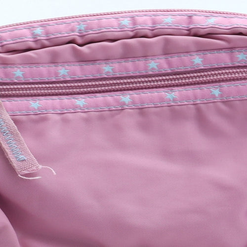 Preworn Girls Pink Geometric Polyester Crossbody Size Small Zip - Star Pattern