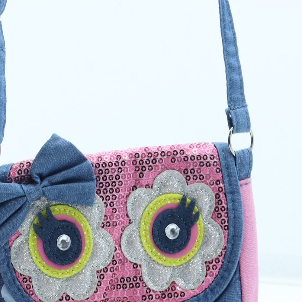 Claire's Girls Multicoloured Geometric Polyester Crossbody Size Small Push Lock - Owl Detail
