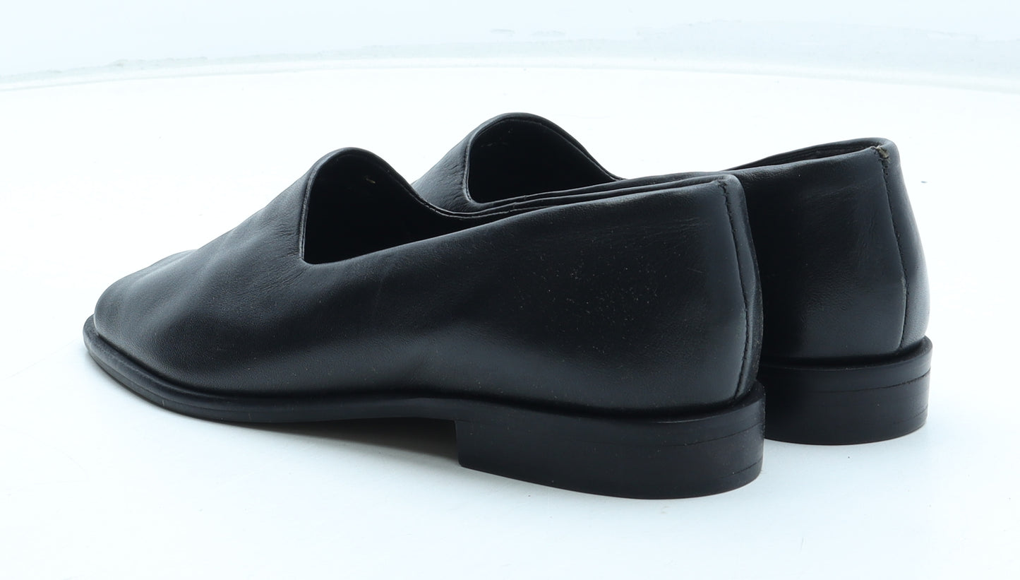 Occasions Womens Black Leather Slip On Casual UK