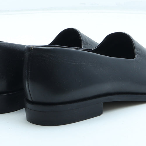 Occasions Womens Black Leather Slip On Casual UK