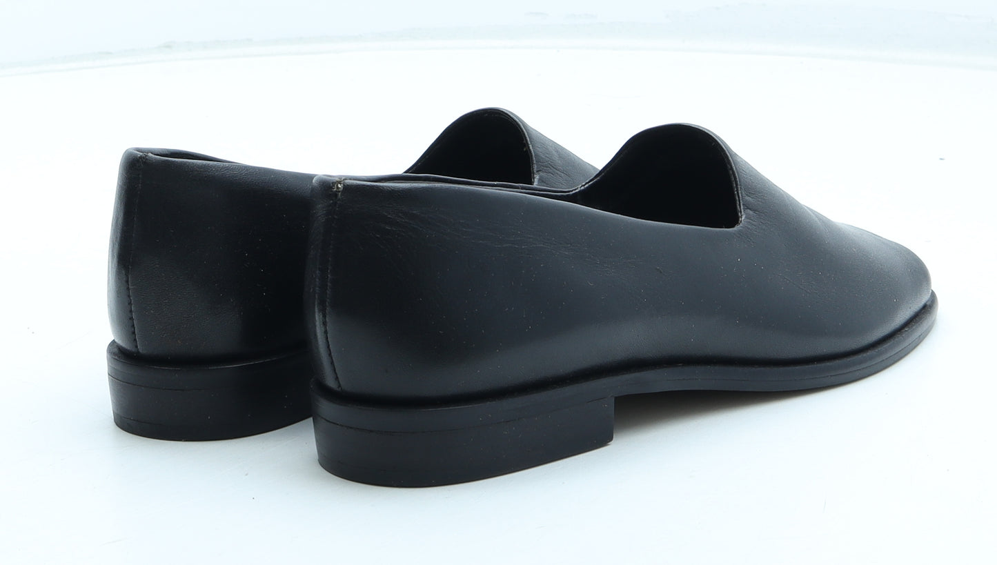 Occasions Womens Black Leather Slip On Casual UK