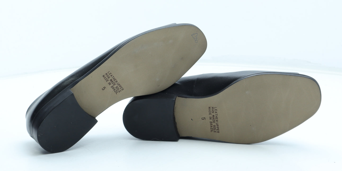 Occasions Womens Black Leather Slip On Casual UK