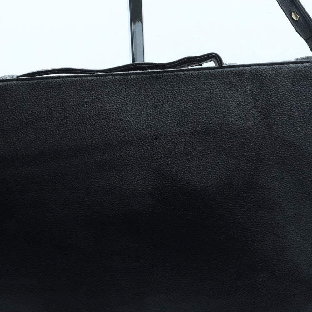 Preworn Womens Black Colorblock Polyurethane Crossbody Size Medium