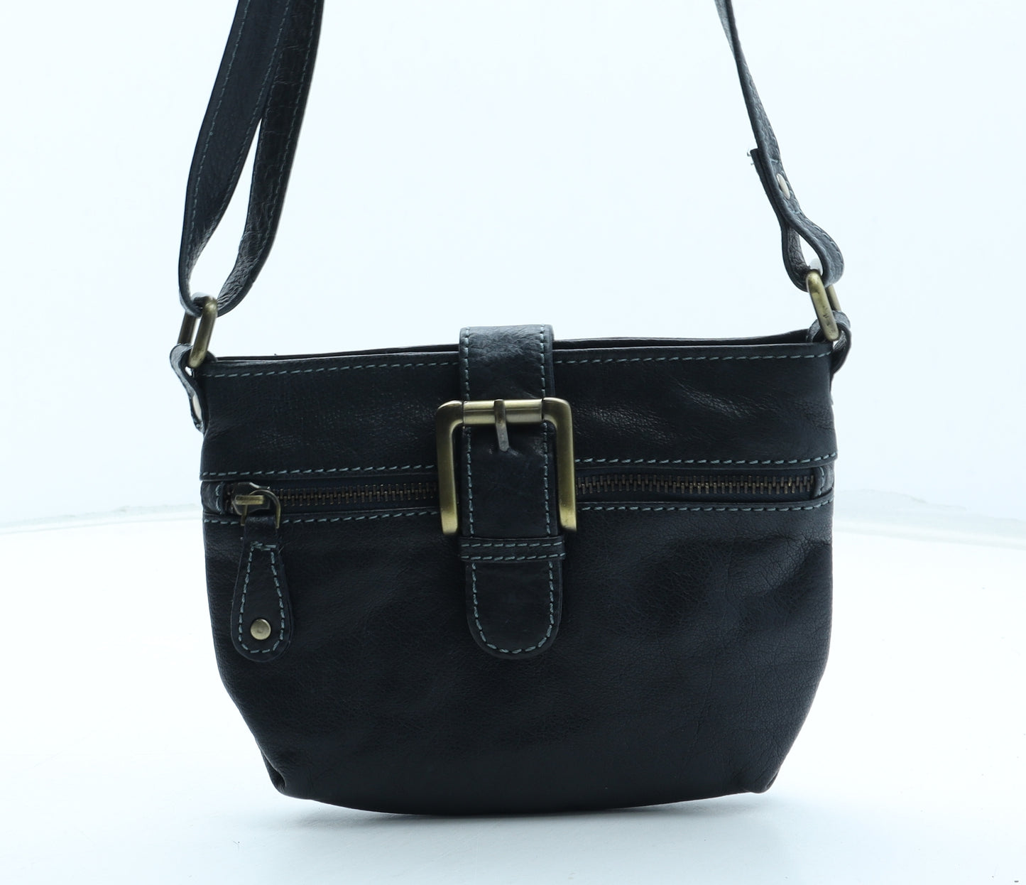 Preworn Womens Blue Leather Crossbody Size Small