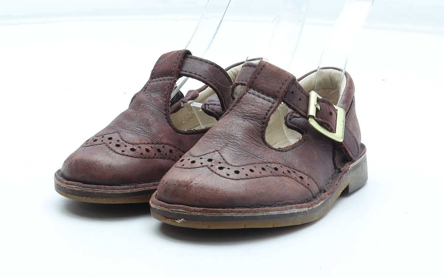 Clarks Girls Brown Leather Mary Jane Casual UK 6.5 23