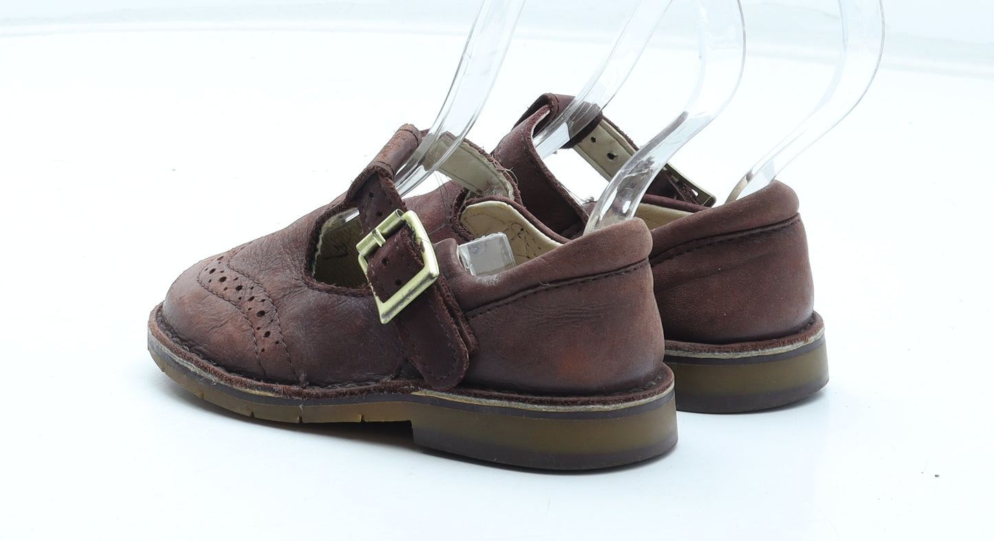 Clarks Girls Brown Leather Mary Jane Casual UK 6.5 23