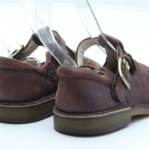 Clarks Girls Brown Leather Mary Jane Casual UK 6.5 23