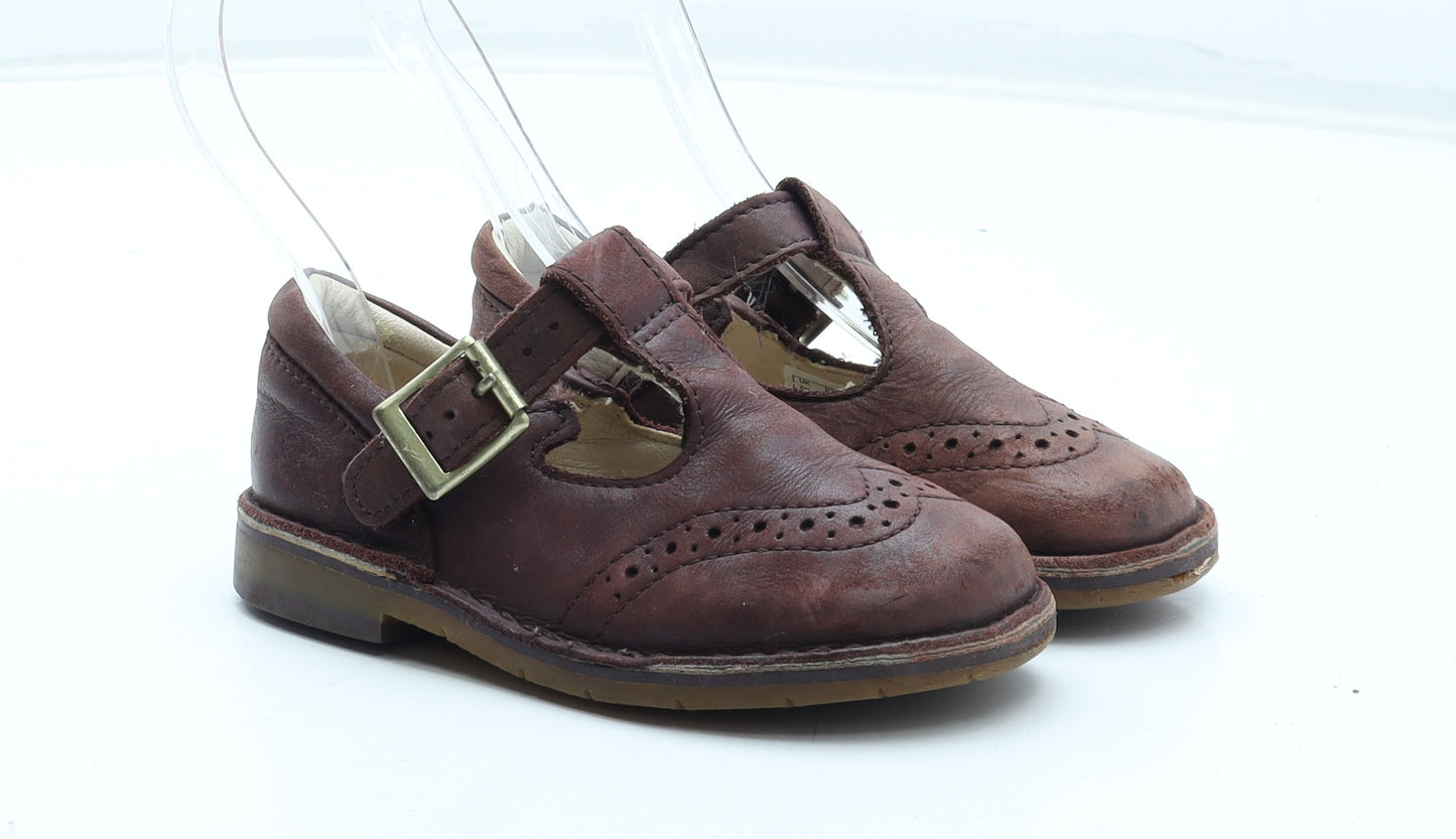Clarks Girls Brown Leather Mary Jane Casual UK 6.5 23