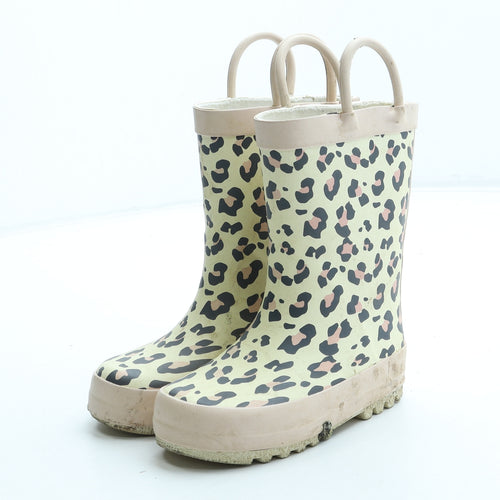 Primark Girls Multicoloured Animal Print Rubber Wellies Boot UK 5 22 - Leopard Pattern