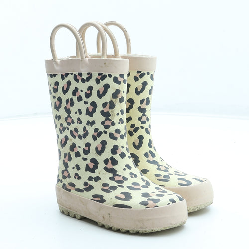 Primark Girls Multicoloured Animal Print Rubber Wellies Boot UK 5 22 - Leopard Pattern