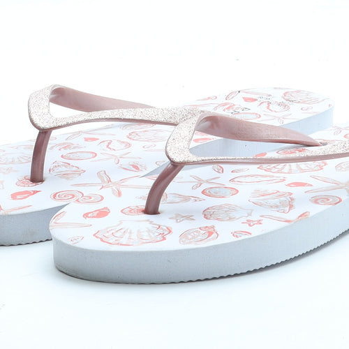 Primark Womens White Rubber Thong Sandal UK