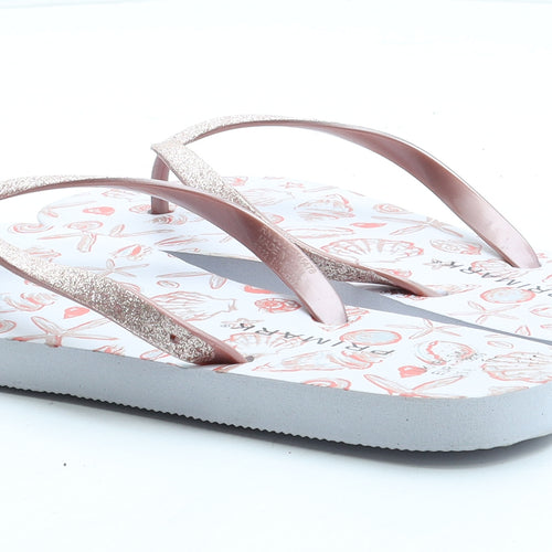 Primark Womens White Rubber Thong Sandal UK
