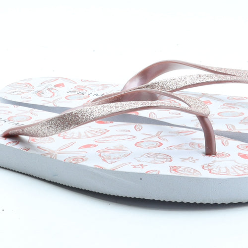Primark Womens White Rubber Thong Sandal UK