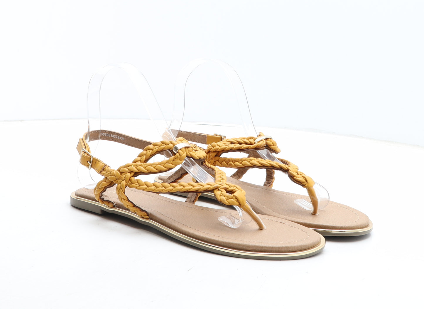 TU Womens Orange Synthetic Thong Sandal UK