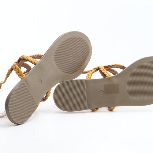 TU Womens Orange Synthetic Thong Sandal UK