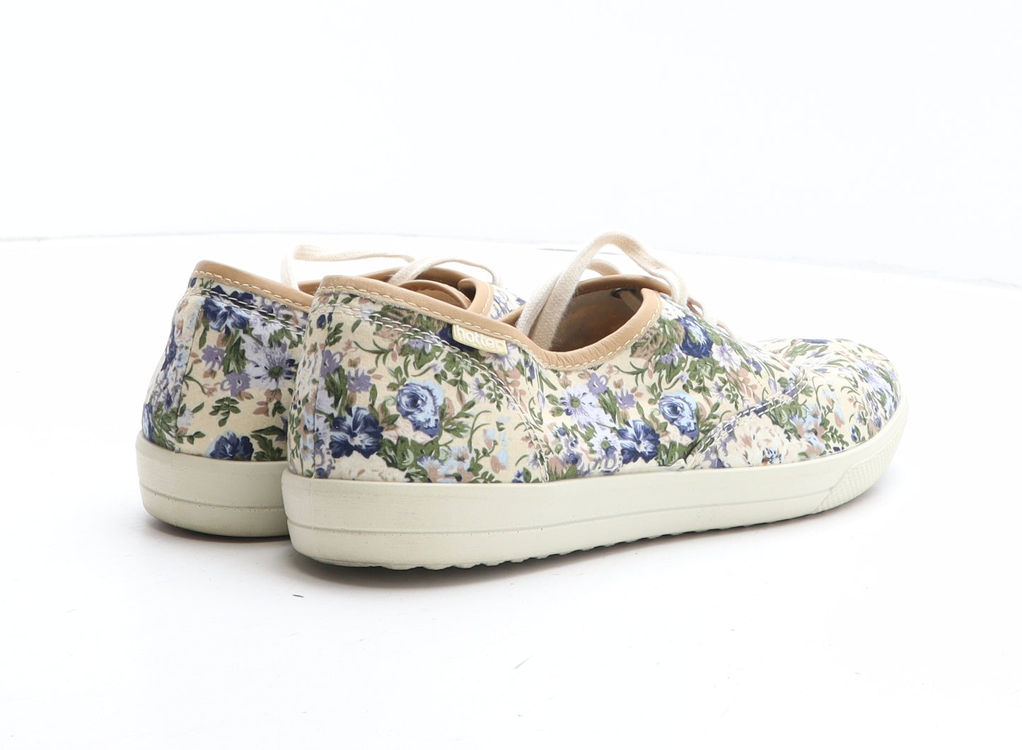 Hotter Womens Beige Floral Fabric Trainer UK