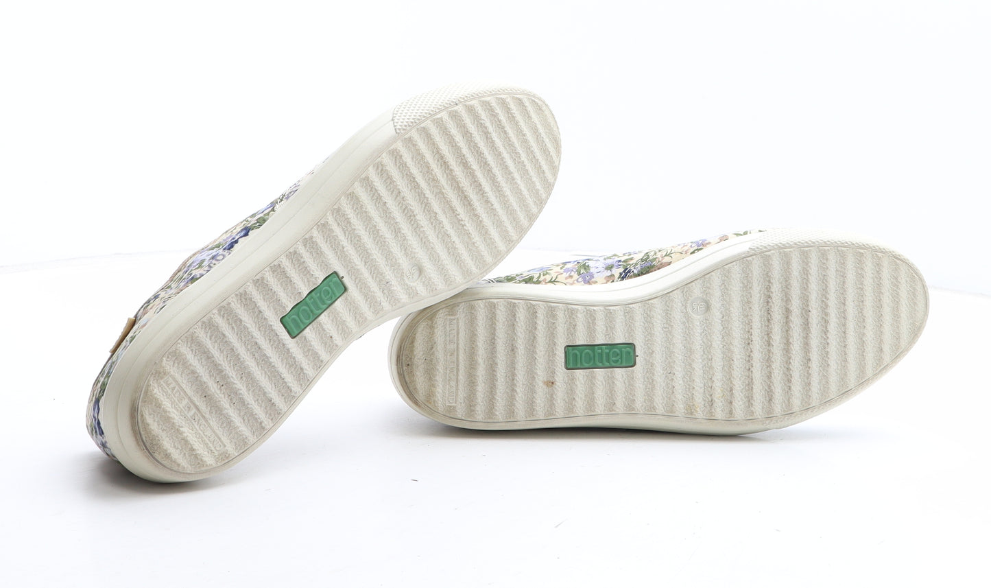 Hotter Womens Beige Floral Fabric Trainer UK