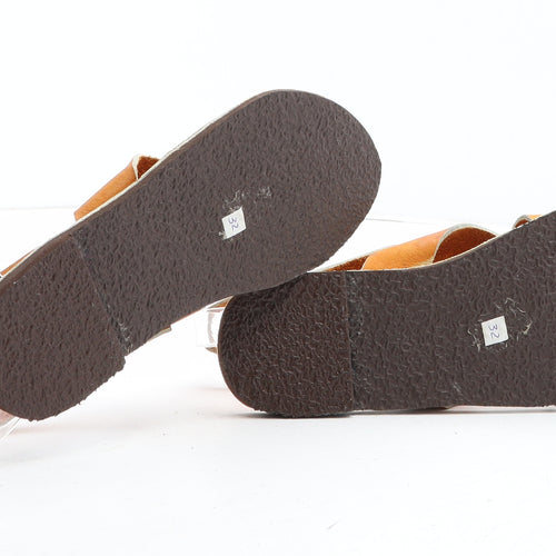 Preworn Girls Brown Synthetic Slip On Sandal UK 1 32 - UK Size Estimated 1