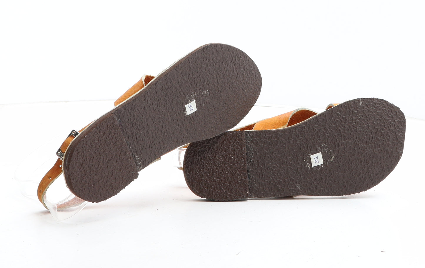 Preworn Girls Brown Synthetic Slip On Sandal UK 1 32 - UK Size Estimated 1