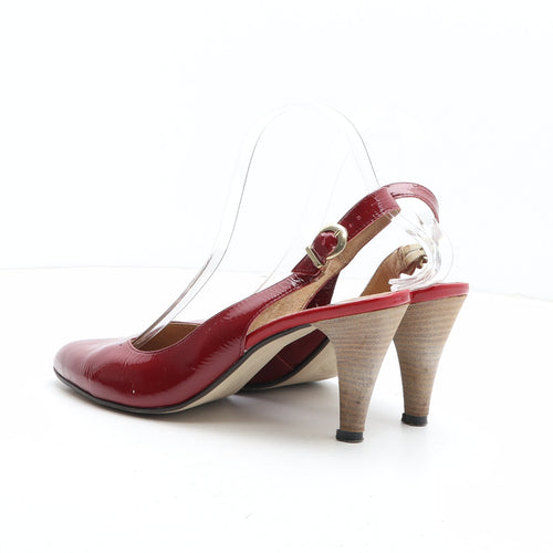 Preworn Womens Red Synthetic Slingback Heel UK
