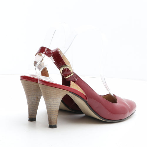 Preworn Womens Red Synthetic Slingback Heel UK
