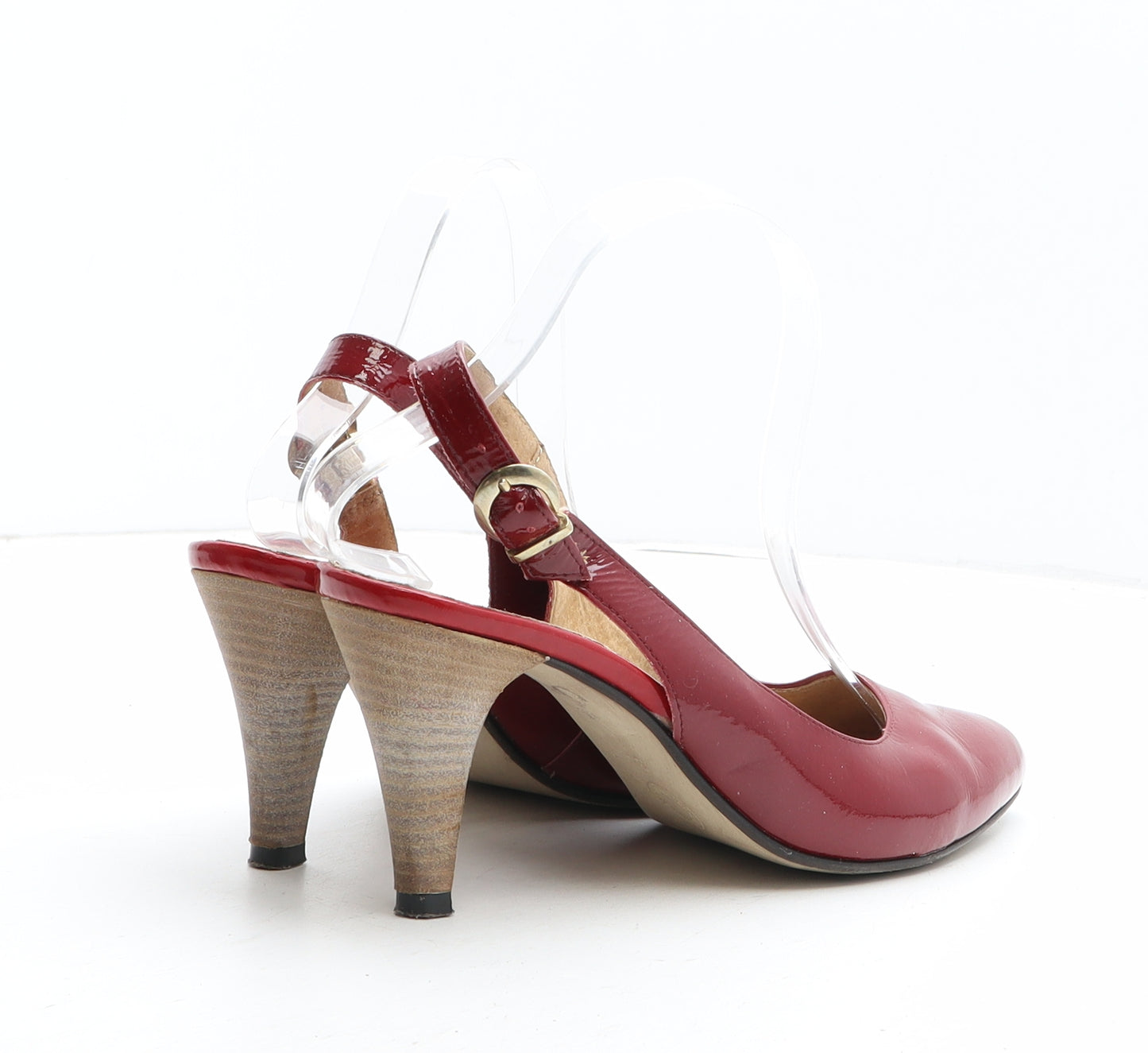 Preworn Womens Red Synthetic Slingback Heel UK