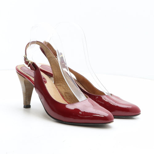 Preworn Womens Red Synthetic Slingback Heel UK