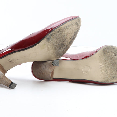 Preworn Womens Red Synthetic Slingback Heel UK