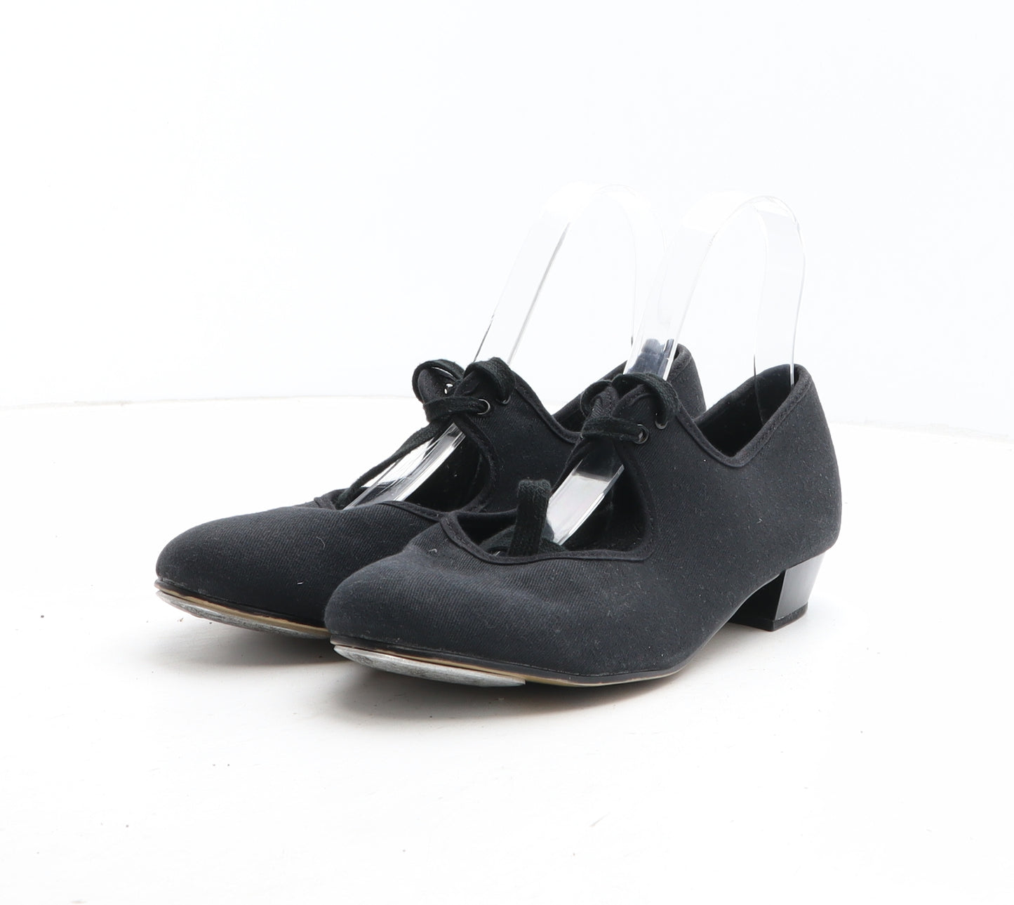 1st Position Womens Black Fabric Slip On Casual UK - Tap Dance