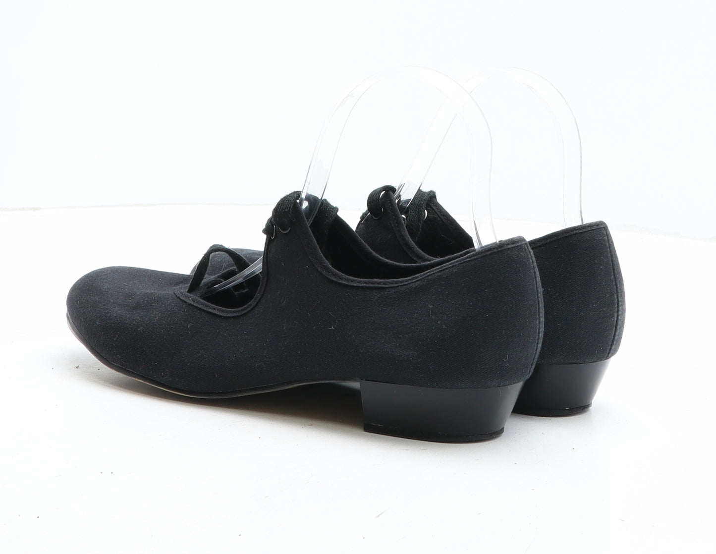 1st Position Womens Black Fabric Slip On Casual UK - Tap Dance