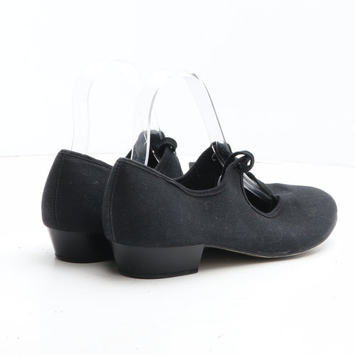 1st Position Womens Black Fabric Slip On Casual UK - Tap Dance