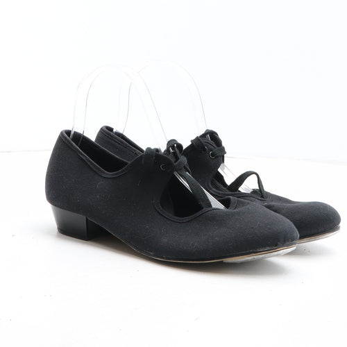 1st Position Womens Black Fabric Slip On Casual UK - Tap Dance