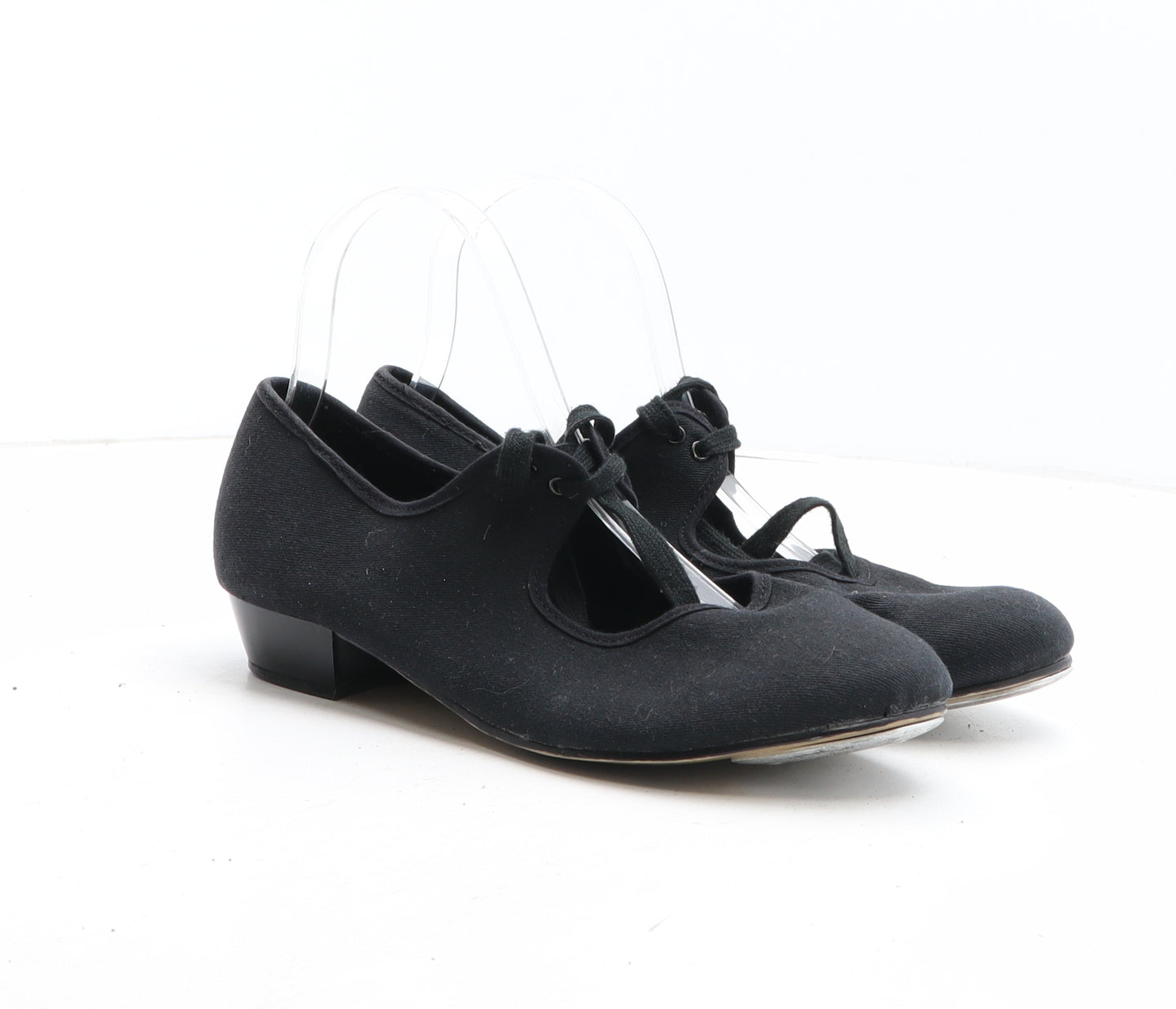 1st Position Womens Black Fabric Slip On Casual UK - Tap Dance