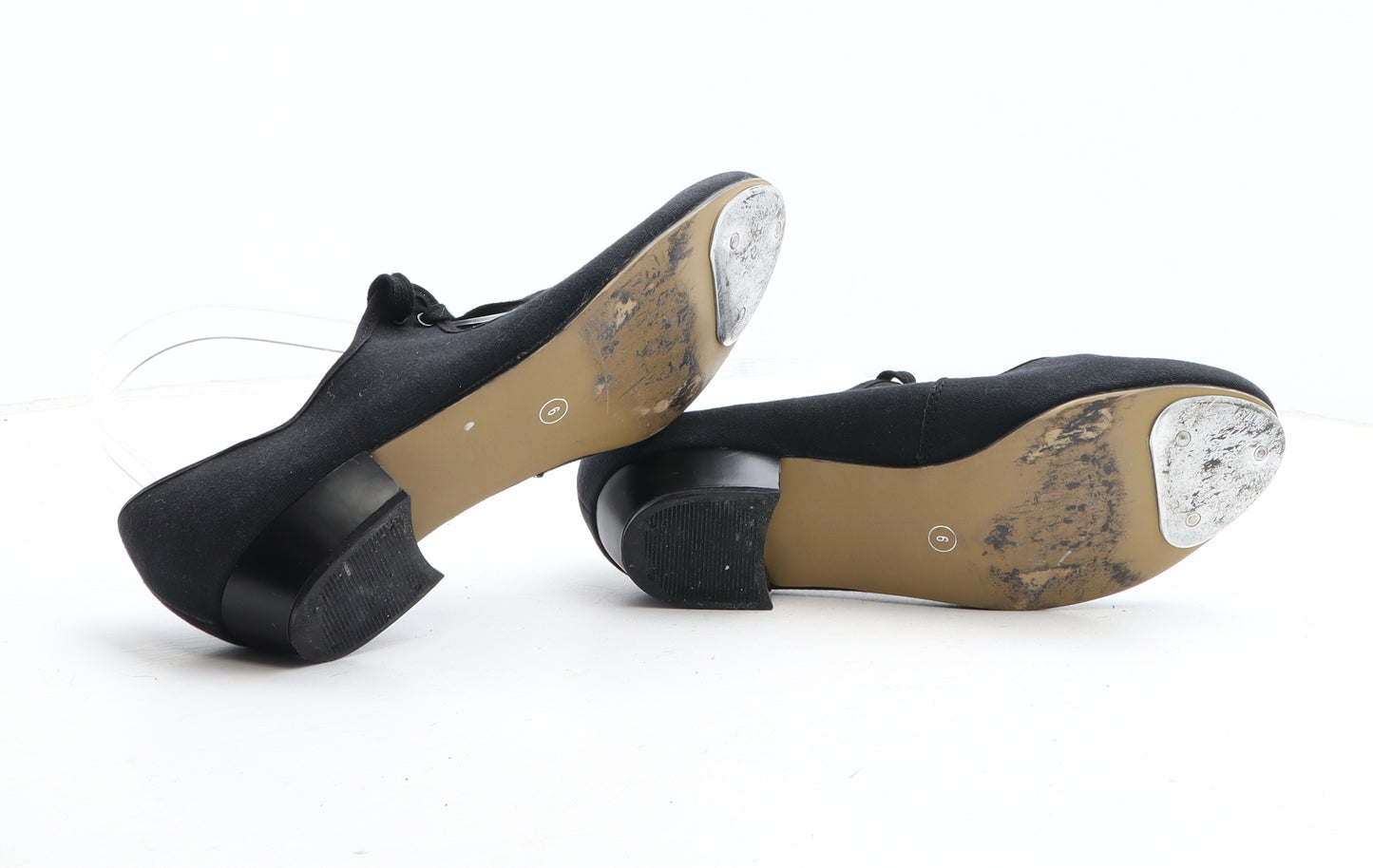 1st Position Womens Black Fabric Slip On Casual UK - Tap Dance