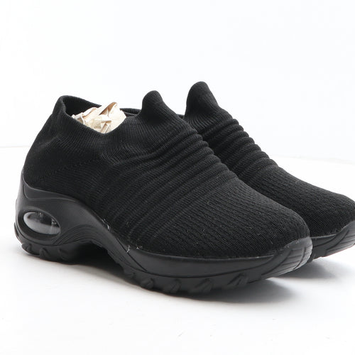 Preworn Womens Black Fabric Trainer UK - UK Size Estimated 5