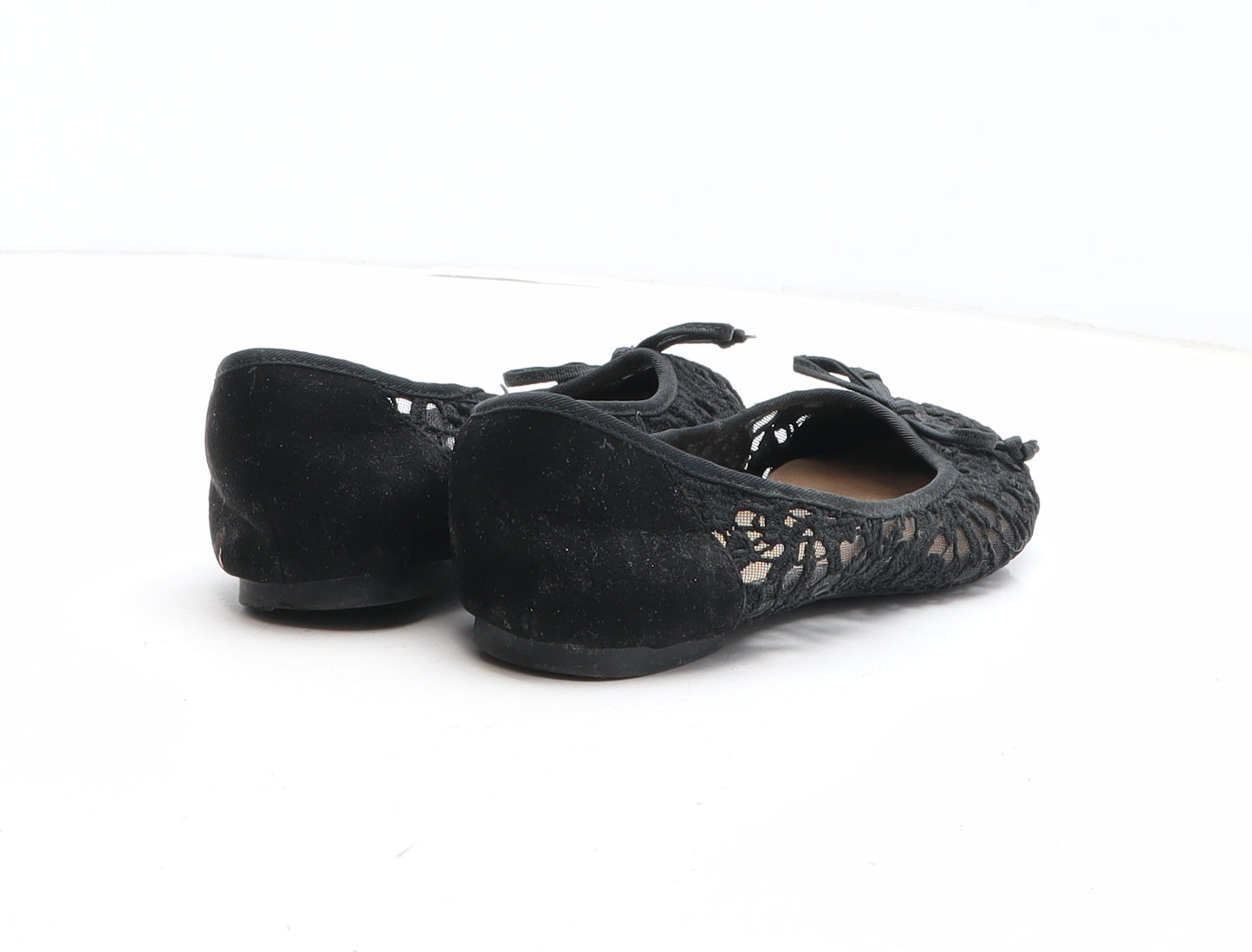 Marks and Spencer Womens Black Geometric Fabric Ballet Flat UK
