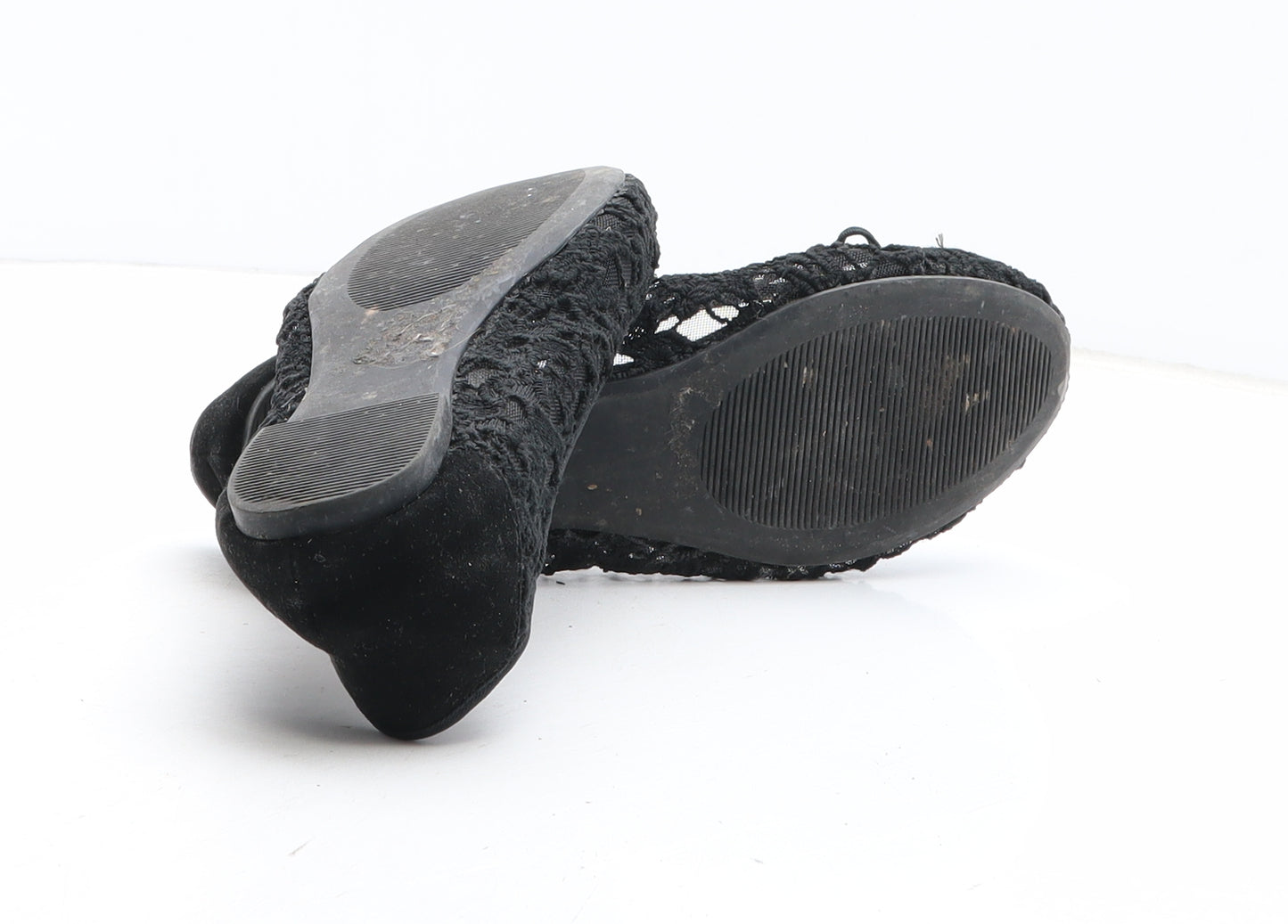 Marks and Spencer Womens Black Geometric Fabric Ballet Flat UK