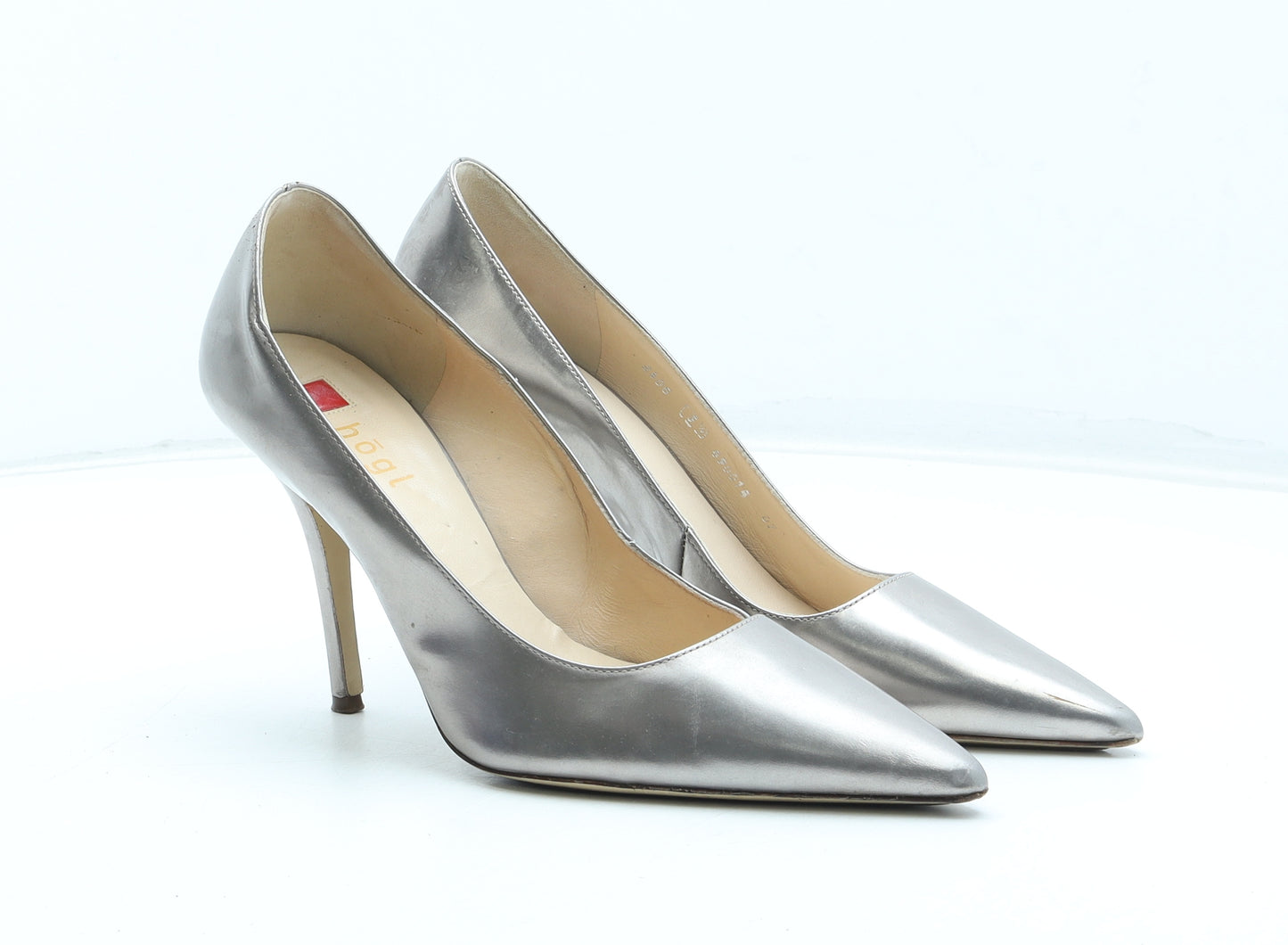 Hogl Womens Silver Leather Court Heel UK