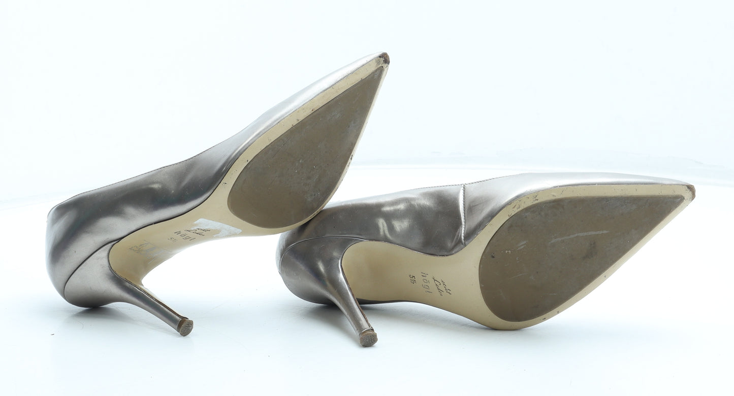 Hogl Womens Silver Leather Court Heel UK