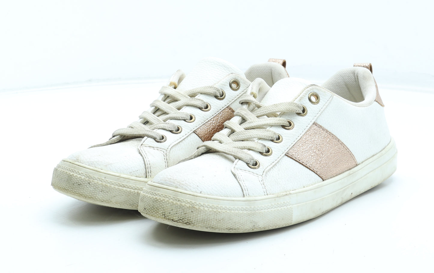 Primark Womens White Polyurethane Trainer UK